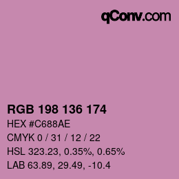 Color code: RGB 198 136 174 | qconv.com