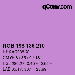 Color code: RGB 198 136 210 | qconv.com