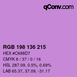 Color code: RGB 198 136 215 | qconv.com