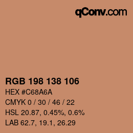 Color code: RGB 198 138 106 | qconv.com