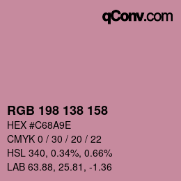 カラーコード: RGB 198 138 158 | qconv.com