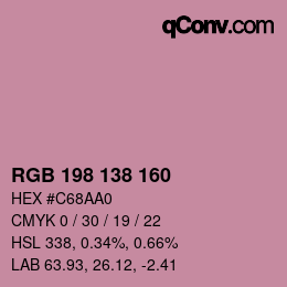 Farbcode: RGB 198 138 160 | qconv.com
