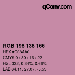 Color code: RGB 198 138 166 | qconv.com
