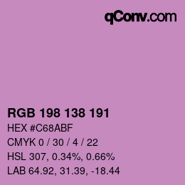 Código de color: RGB 198 138 191 | qconv.com
