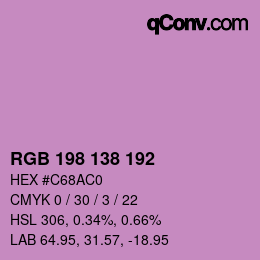 颜色代码: RGB 198 138 192 | qconv.com
