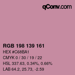 Código de color: RGB 198 139 161 | qconv.com