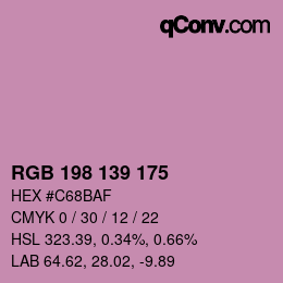 Farbcode: RGB 198 139 175 | qconv.com