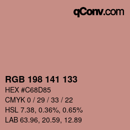 Color code: RGB 198 141 133 | qconv.com