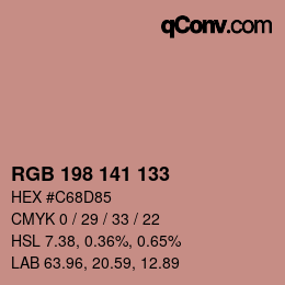 Código de color: RGB 198 141 133 | qconv.com