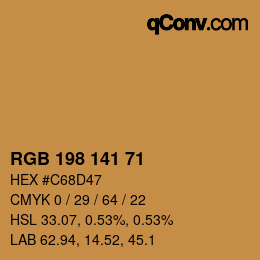 Color code: RGB 198 141 71 | qconv.com