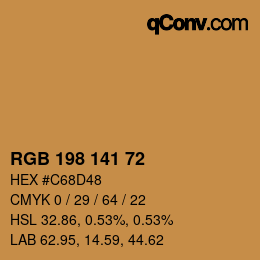 Color code: RGB 198 141 72 | qconv.com