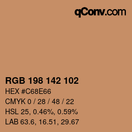 Color code: RGB 198 142 102 | qconv.com