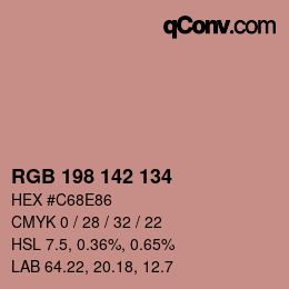 Color code: RGB 198 142 134 | qconv.com