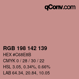 Código de color: RGB 198 142 139 | qconv.com