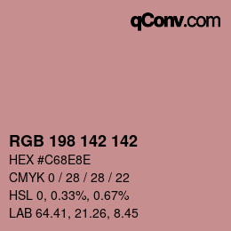 Color code: RGB 198 142 142 | qconv.com