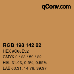 Color code: RGB 198 142 82 | qconv.com