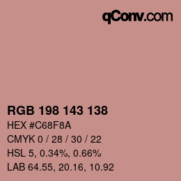Código de color: RGB 198 143 138 | qconv.com