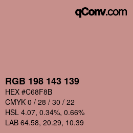 Farbcode: RGB 198 143 139 | qconv.com