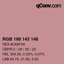 Color code: RGB 198 143 148 | qconv.com