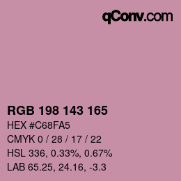 Color code: RGB 198 143 165 | qconv.com