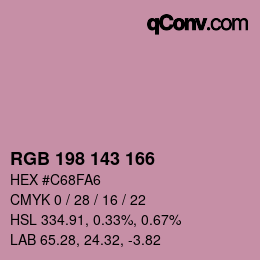 Color code: RGB 198 143 166 | qconv.com