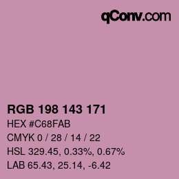 Color code: RGB 198 143 171 | qconv.com