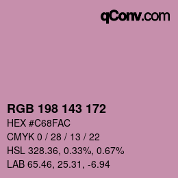 Color code: RGB 198 143 172 | qconv.com