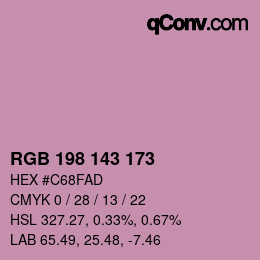 Código de color: RGB 198 143 173 | qconv.com