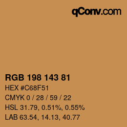 Color code: RGB 198 143 81 | qconv.com