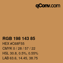 Color code: RGB 198 143 85 | qconv.com