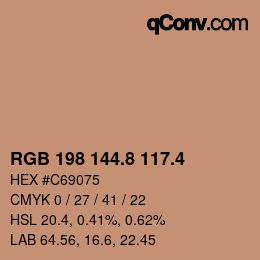カラーコード: RGB 198 144.8 117.4 | qconv.com