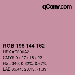 Color code: RGB 198 144 162 | qconv.com