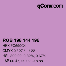 Color code: RGB 198 144 196 | qconv.com