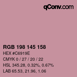 Color code: RGB 198 145 158 | qconv.com