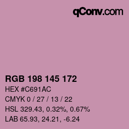 Color code: RGB 198 145 172 | qconv.com