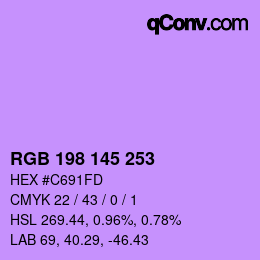 颜色代码: RGB 198 145 253 | qconv.com