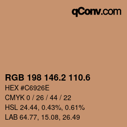 カラーコード: RGB 198 146.2 110.6 | qconv.com
