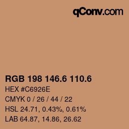カラーコード: RGB 198 146.6 110.6 | qconv.com
