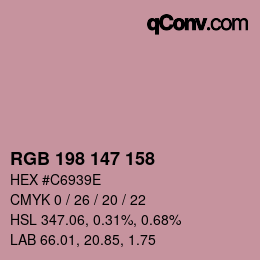 Color code: RGB 198 147 158 | qconv.com