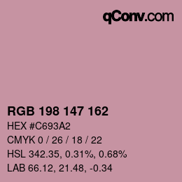Color code: RGB 198 147 162 | qconv.com