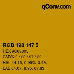 Farbcode: RGB 198 147 5 | qconv.com