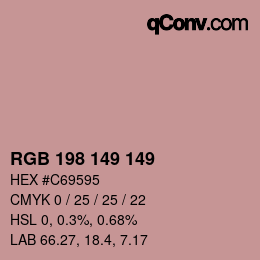 Color code: RGB 198 149 149 | qconv.com