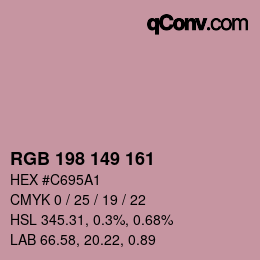 Color code: RGB 198 149 161 | qconv.com
