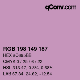 Color code: RGB 198 149 187 | qconv.com