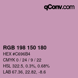 颜色代码: RGB 198 150 180 | qconv.com
