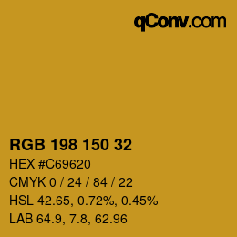 Farbcode: RGB 198 150 32 | qconv.com