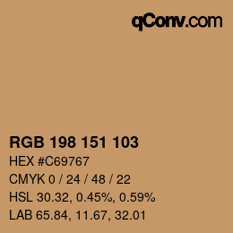 Color code: RGB 198 151 103 | qconv.com