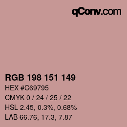 Color code: RGB 198 151 149 | qconv.com