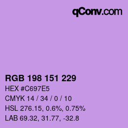 Color code: RGB 198 151 229 | qconv.com