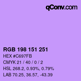Color code: RGB 198 151 251 | qconv.com